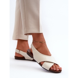 Zazoo 40407 Sandalias Mujer Piel, Beige Claro 5