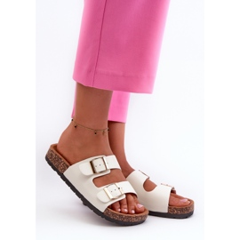 Chanclas Slip-On para Mujer con Suela Cortina, Blanco Cortina 2