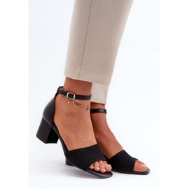 Sandalias de Mujer con Tacón Alto Negro Desvia 1