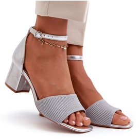Sandalias de Mujer con Tacón Alto Plata Desvia 8