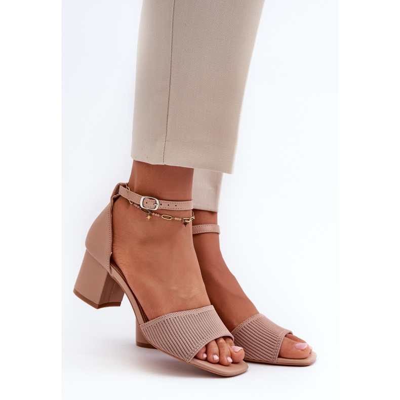 Sandalias Mujer Tacón Alto Beige Desvia 1