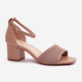 Sandalias Mujer Tacón Alto Beige Desvia 3
