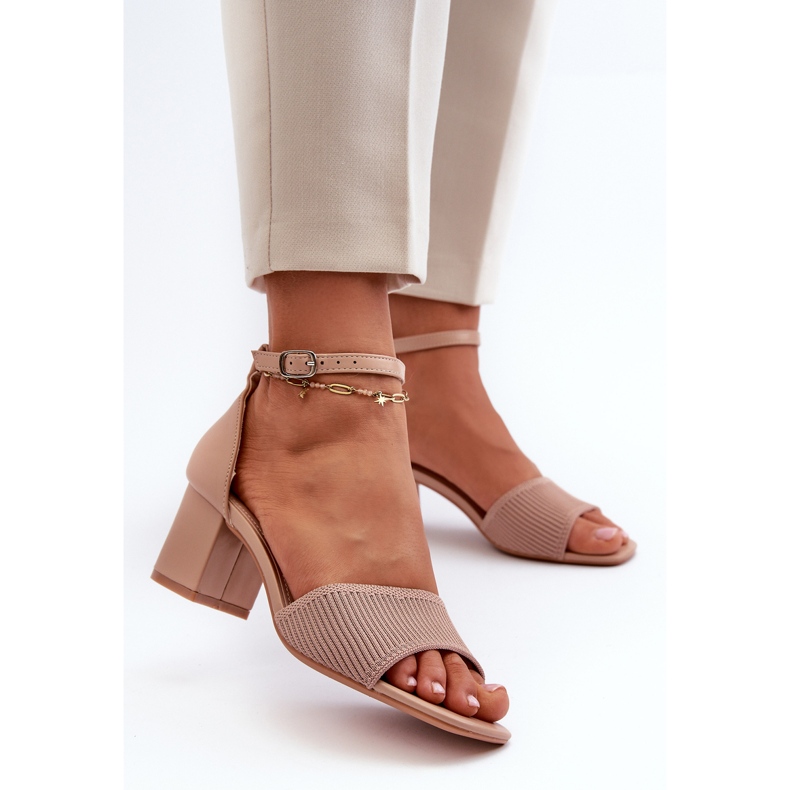 Sandalias Mujer Tacón Alto Beige Desvia 2