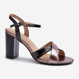 Sandalias Tacón Piel Ecológica Negro Abilica 3