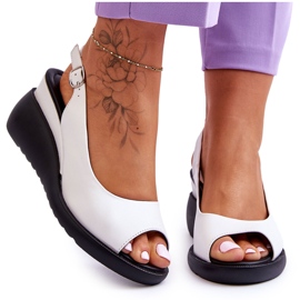Sandalias de mujeres en Wedge Sergio Leone Sk853 White blanco 4