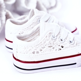 Zapatillas Infantiles Con Cordón, Blanco 2