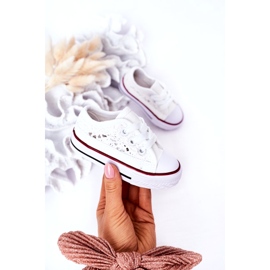 Zapatillas Infantiles Con Cordón, Blanco 3