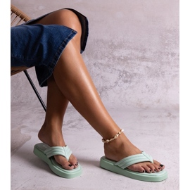 Chanclas planas Shishal verde 2