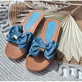 Chanclas de mujer azules con lazo Rivarina 8