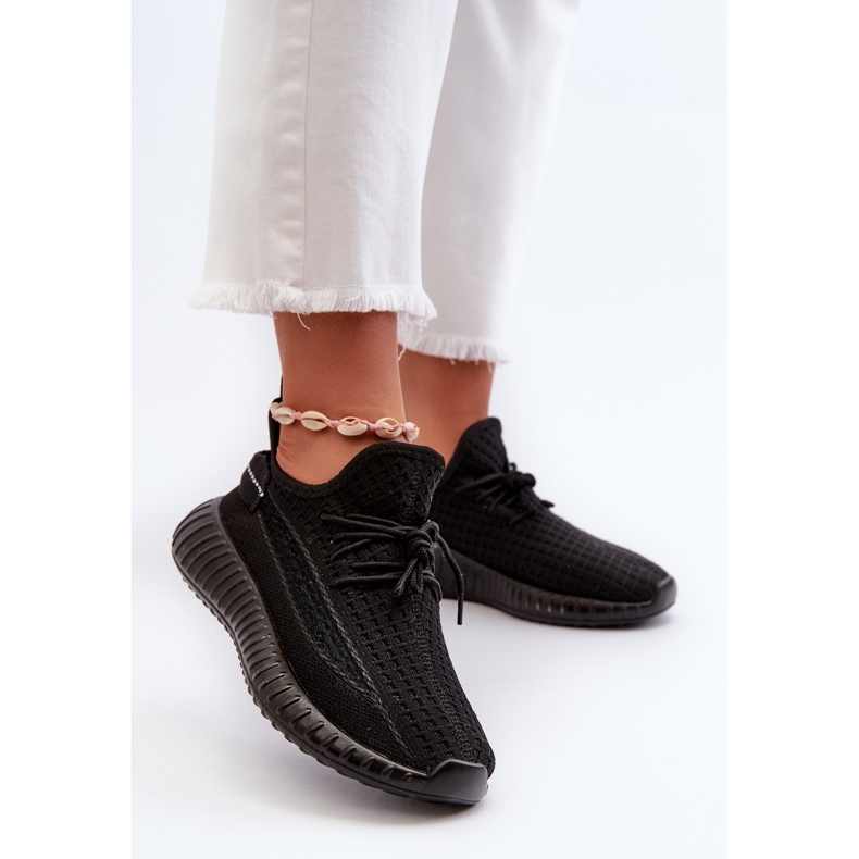 Zapatos deportivos sin cordones de tela para mujer Nelmarie negro 2