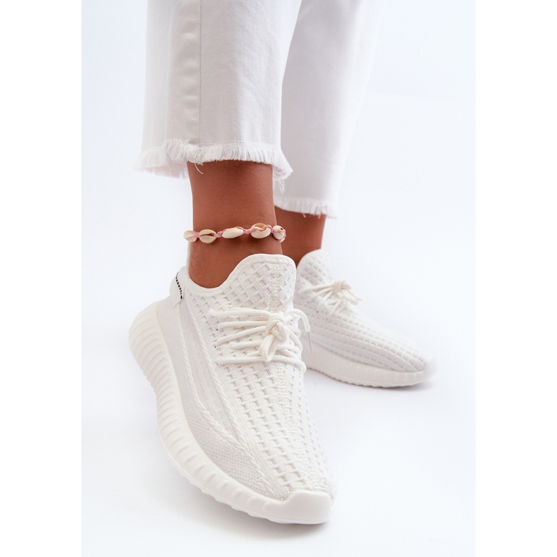 Zapatillas deportivas sin cordones de tela para mujer, blanco Nelmarie 2