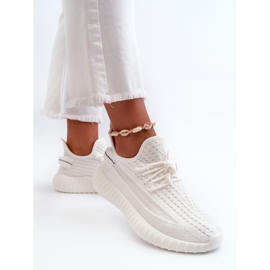 Zapatillas deportivas sin cordones de tela para mujer, blanco Nelmarie 5
