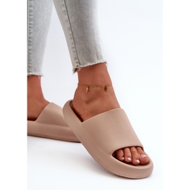 Chanclas de mujer de espuma ligera con suela gruesa beige oscuro Querceria 7