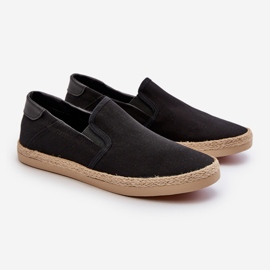 Zapatillas Alpargatas De Hombre Con Trenza, Negro Fenen 1