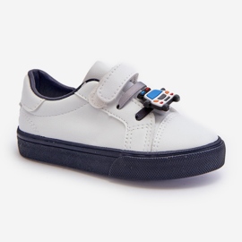 Zapatillas Deportivas Infantiles con Pin, Blancas y Azul Marino Pennyn blanco 6