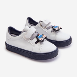 Zapatillas Deportivas Infantiles con Pin, Blancas y Azul Marino Pennyn blanco 1