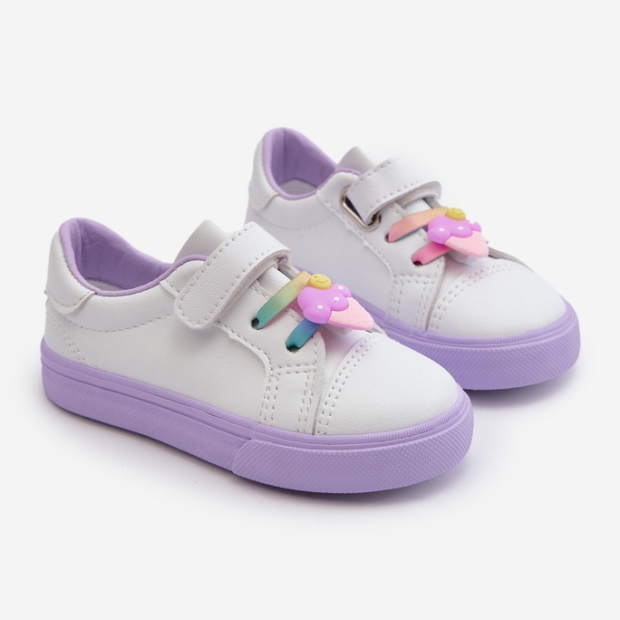 Zapatillas Deportivas Infantiles con Pin, Pennyn Blanco y Morado púrpura 1
