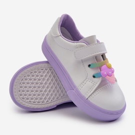 Zapatillas Deportivas Infantiles con Pin, Pennyn Blanco y Morado violeta 3