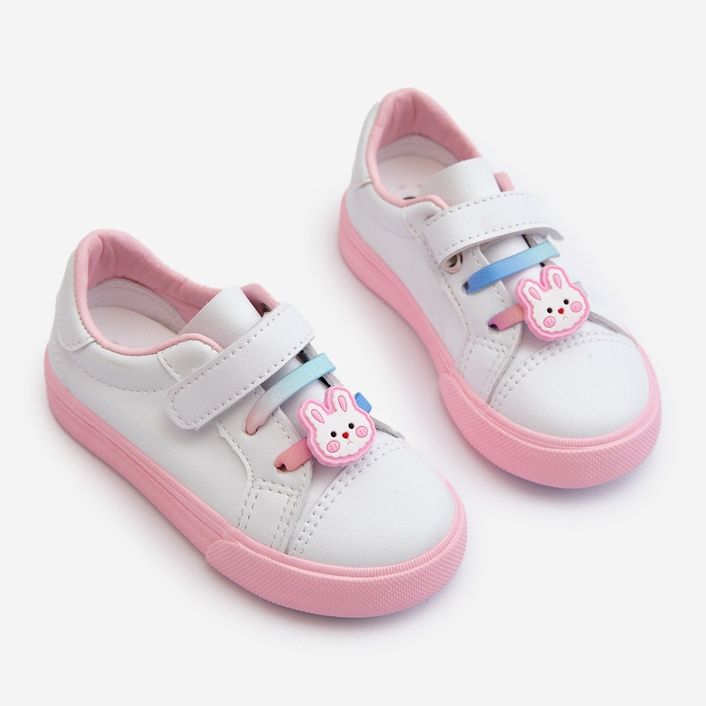 Zapatillas Deportivas Infantiles con Pin, Pennyn Blanco y Rosa rosado 1 Zapatillas Deportivas Infantiles con Pin, Pennyn Blanco y Rosa rosado 1