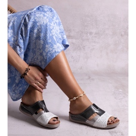 Chanclas Saminar blancas y negras brillantes blanco 1