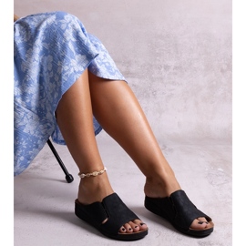 Chanclas Marouna perforadas negras negro 2