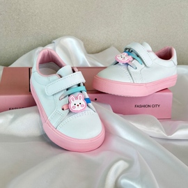 Zapatillas Deportivas Infantiles con Pin, Pennyn Blanco y Rosa rosado 5