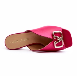 Tacones de mujer elegantes de cuero Laura Messi 2771 Fuchsia rosado 3