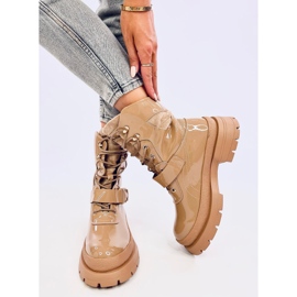 Botas Jens Khaki con barniz militar beige 2