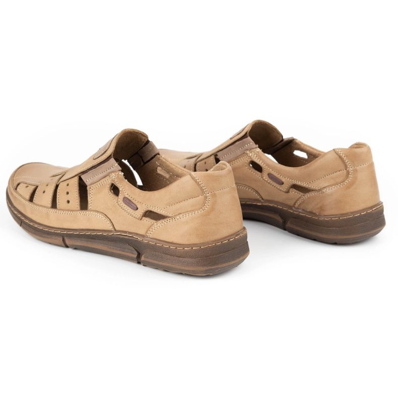Olivier Zapatos hombre piel calada 601 para verano beige 8