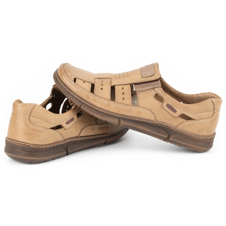 Olivier Zapatos hombre piel calada 601 para verano beige 7