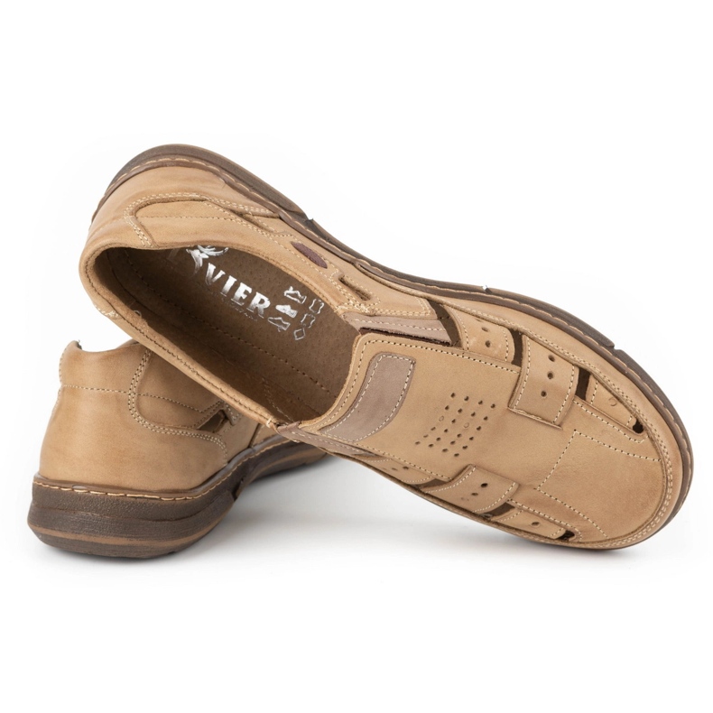 Olivier Zapatos hombre piel calada 601 para verano beige 6