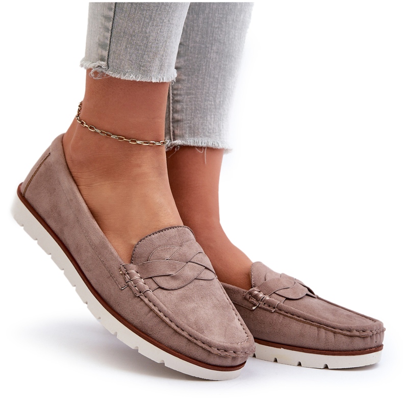 Mocasines Mujer Ante Ecológico Beige Oscuro Nestalia 9