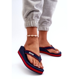 Chanclas de Cuña Mujer Big Star NN274A725 Azul Marino 2