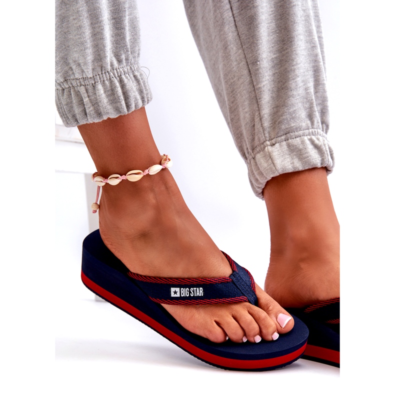 Chanclas de Cuña Mujer Big Star NN274A725 Azul Marino 5