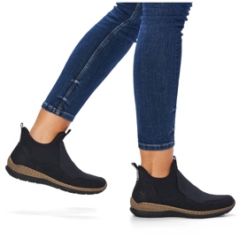 Cómodos botines slip-on de mujer negros Rieker N3275-00 1