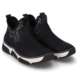 Cómodos botines slip-on de mujer negros Rieker 45957-00 13