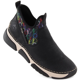 Cómodos botines slip-on de mujer negros Rieker 45957-00 1