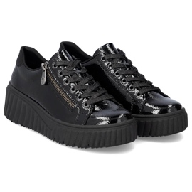 Zapatos cuña mujer charol negro Rieker N2501-00 9