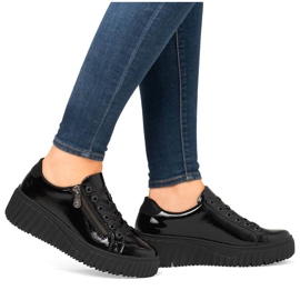Zapatos cuña mujer charol negro Rieker N2501-00 11