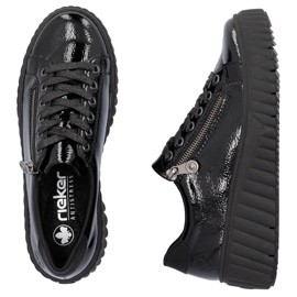 Zapatos cuña mujer charol negro Rieker N2501-00 10