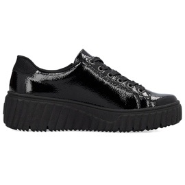 Zapatos cuña mujer charol negro Rieker N2501-00 6
