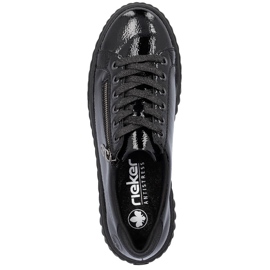 Zapatos cuña mujer charol negro Rieker N2501-00 7
