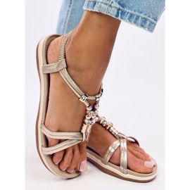 Sandalias Haezz Gold con circonitas decorativas dorado 2