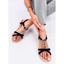 Haezz Sandalias negras con circonitas decorativas. negro 5