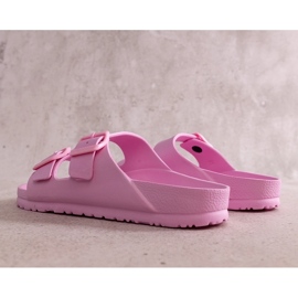Pantuflas de goma rosa con hebillas Eugene rosado 2