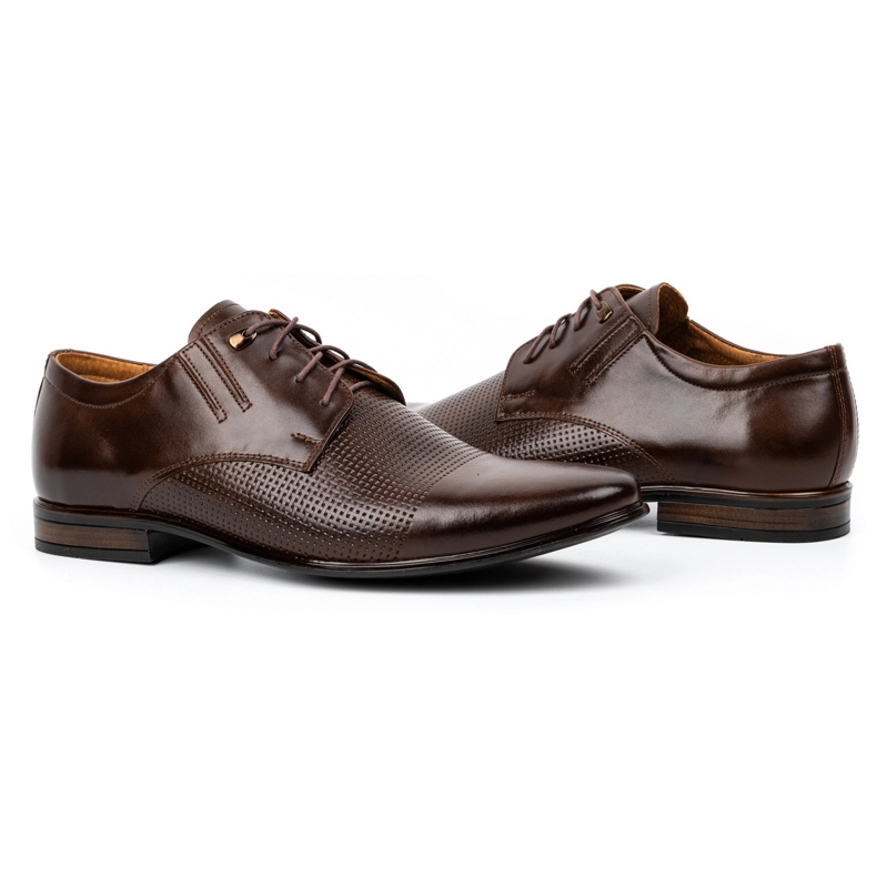 Zapatos de vestir hombre piel 482 marron oscuro marrón 6