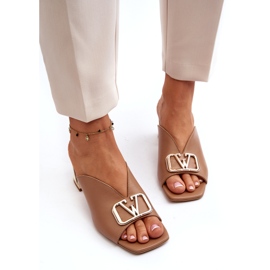 Chanclas Mujer Tacón Elegantes Laura Messi 2771 Beige 2