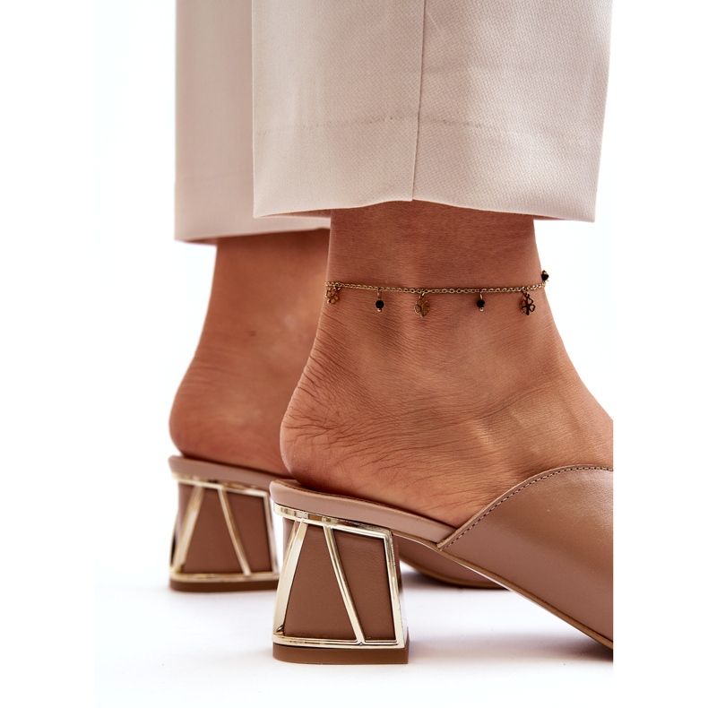 Chanclas Mujer Tacón Elegantes Laura Messi 2771 Beige 1