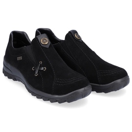 Zapatos de cuero sin cordones negros Rieker L7171-00 3