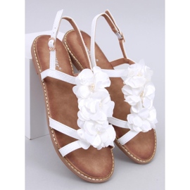 Amaur Sandalias blancas con delicadas flores. blanco 1